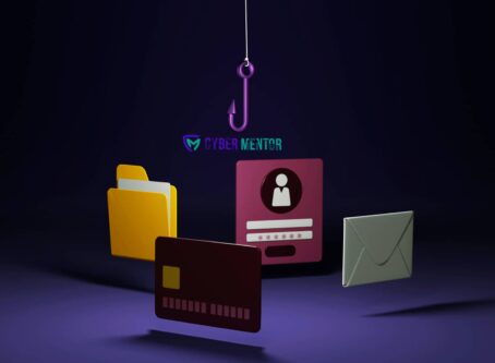 Imagen que representa un ataque Watering Hole, mostrando un anzuelo con iconos de datos sensibles (correo, carpeta, tarjeta de crédito, credenciales de acceso).