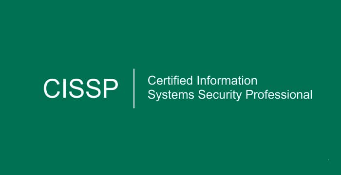 Logotipo de la certificación CISSP (Certified Information Systems Security Professional) sobre un fondo verde oscuro.