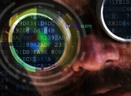 Representación conceptual del hacking visual con un ojo viendo código digital