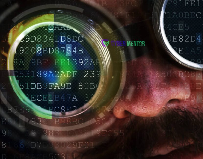 Representación conceptual del hacking visual con un ojo viendo código digital