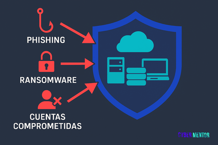 Diagrama de los principales vectores de ataques informáticos a empresas
